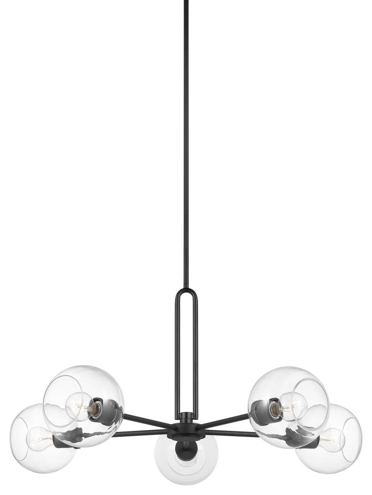 Codyn Five Light Large Chandelier, Midnight Black