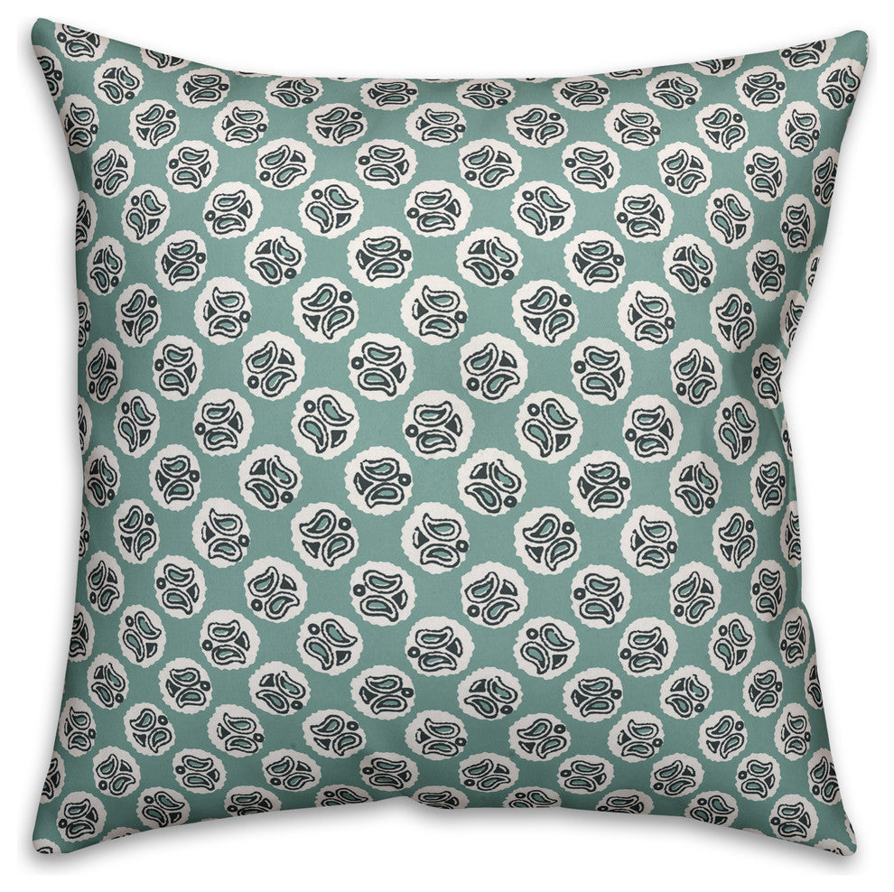 Guardian Angel Pattern, Blue Throw Pillow, 18"x18"