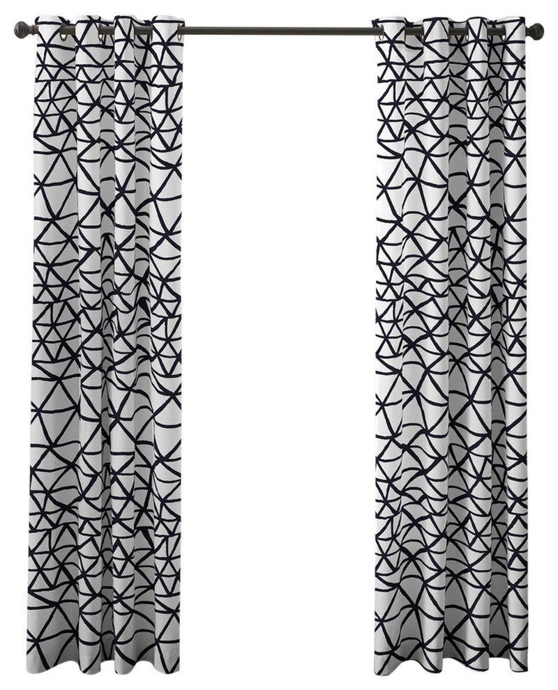 Pointehaven Curtains With Black Grommets, Set Of 2, Bridge, 50"x 84"