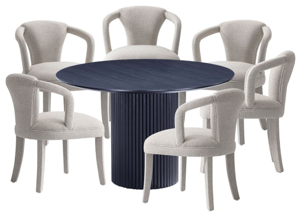 Manhattan Comfort 7-Piece Palmer and Hathaway Dining