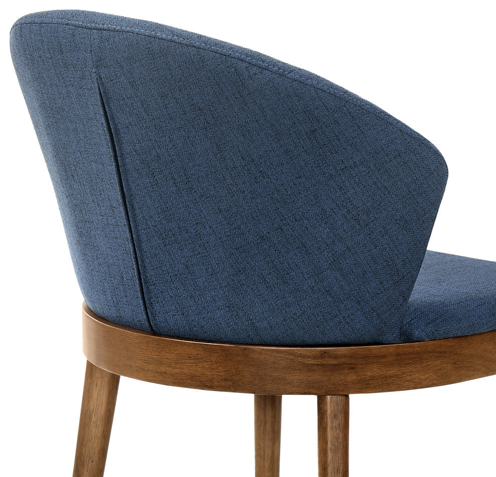 Juno Charcoal and Wood Dining Side Chairs, Set of 2, Blue