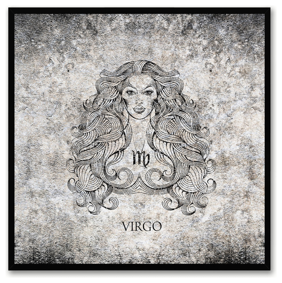 Virgo Horoscope Astrology Print on Canvas with Picture Frame, 30"x30"