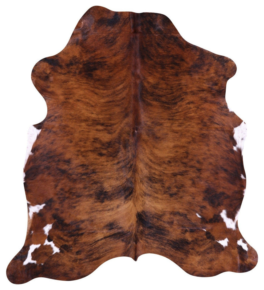 6' 9" X 6' 4" Brindle Natural Cowhide Rug C1970