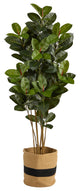 5.5' Oak Artificial Tree in Handmade Natural Cotton Planter UV Resistan, In/Out