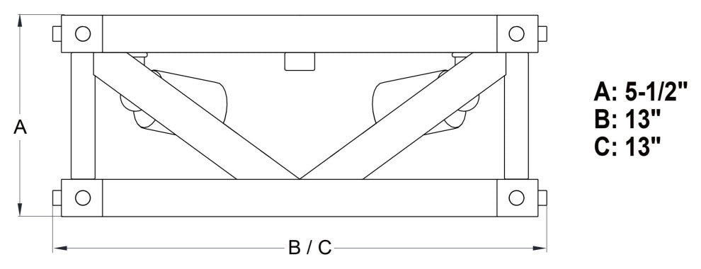Vaxcel Lighting C0260 Wade 2 Light 13"W Flush Mount Square - Matte Black /