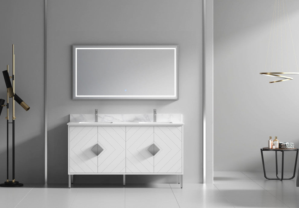 60" Tennant Brand Eileen Modern Style Double Sink Bathroom Vanity