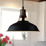 Florence Black Barn Pendant Light Loft Fixture, 12.2", 3-Pack