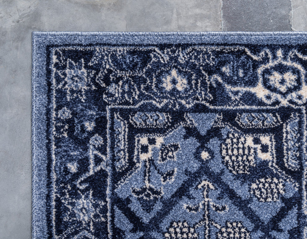 Unique Loom Blue La Jolla Trellis 2' 0 x 6' 0 Runner Rug