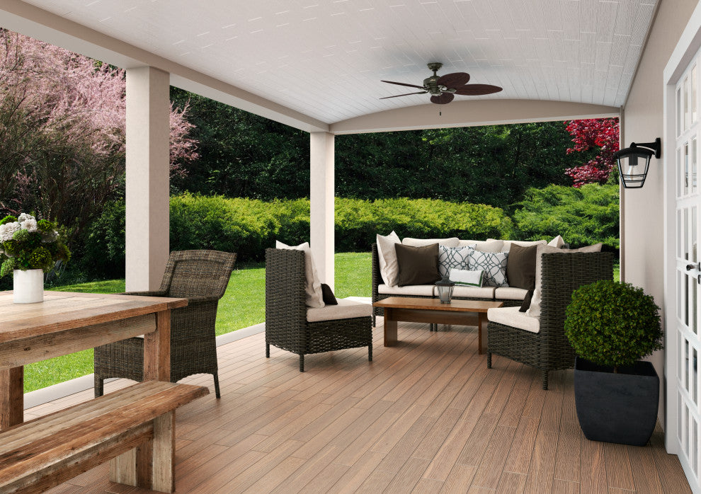 Hunter 54" Bayview Outdoor Ceiling Fan, Provencal Gold With Pull Chain