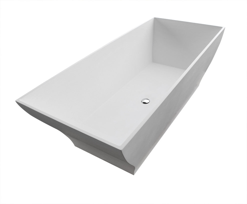 Lucca 32 x 71 Artificial Stone Freestanding Soaker Bathtub with Center Drain