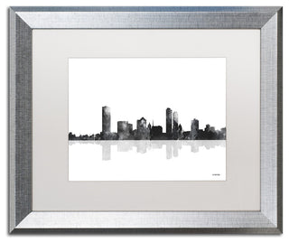 Watson 'Milwaukee Wisconsin Skyline' Art, Silver Frame, 16"x20", White Matte