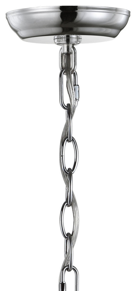 Gloria Metal LED Pendant, Chrome, 19"