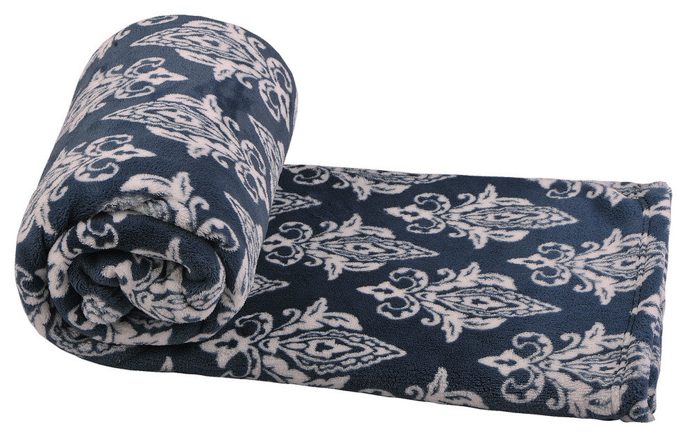Hennessy Throw Blanket, Majolica Blue