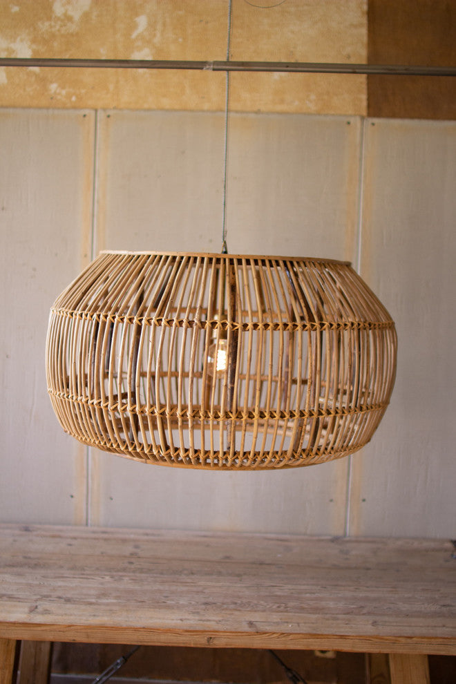 Large Round Bamboo Pendant Light