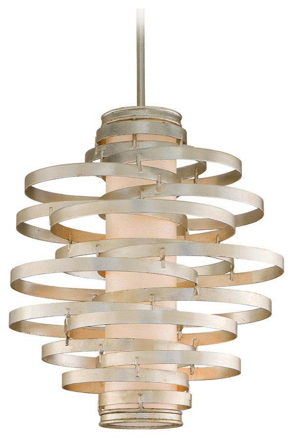 Vertigo 3-Light Pendant, Modern Silver Leaf