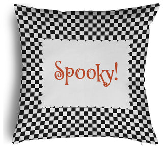 Halloween Spooky Checks Accent Pillow With Removable Insert, Black, 18"x18"