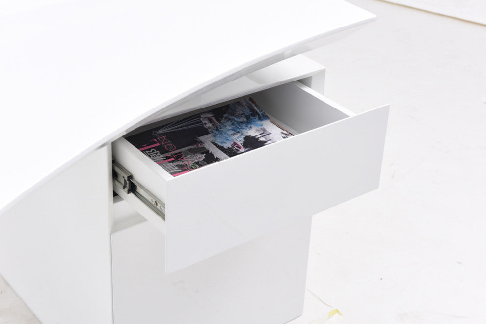 HomeRoots 30" White Stainless Steel Office Desk