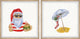 Santa on Vacation Diptych, 2-Piece Set, 12x12 Panels, 12x12