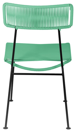 Hapi Indoor/Outdoor Handmade Dining Chair, Mint on Black