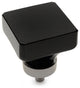 Cosmas 6377SN-BL Satin Nickel Cabinet Square Knob, Set of 5, Glass, Black