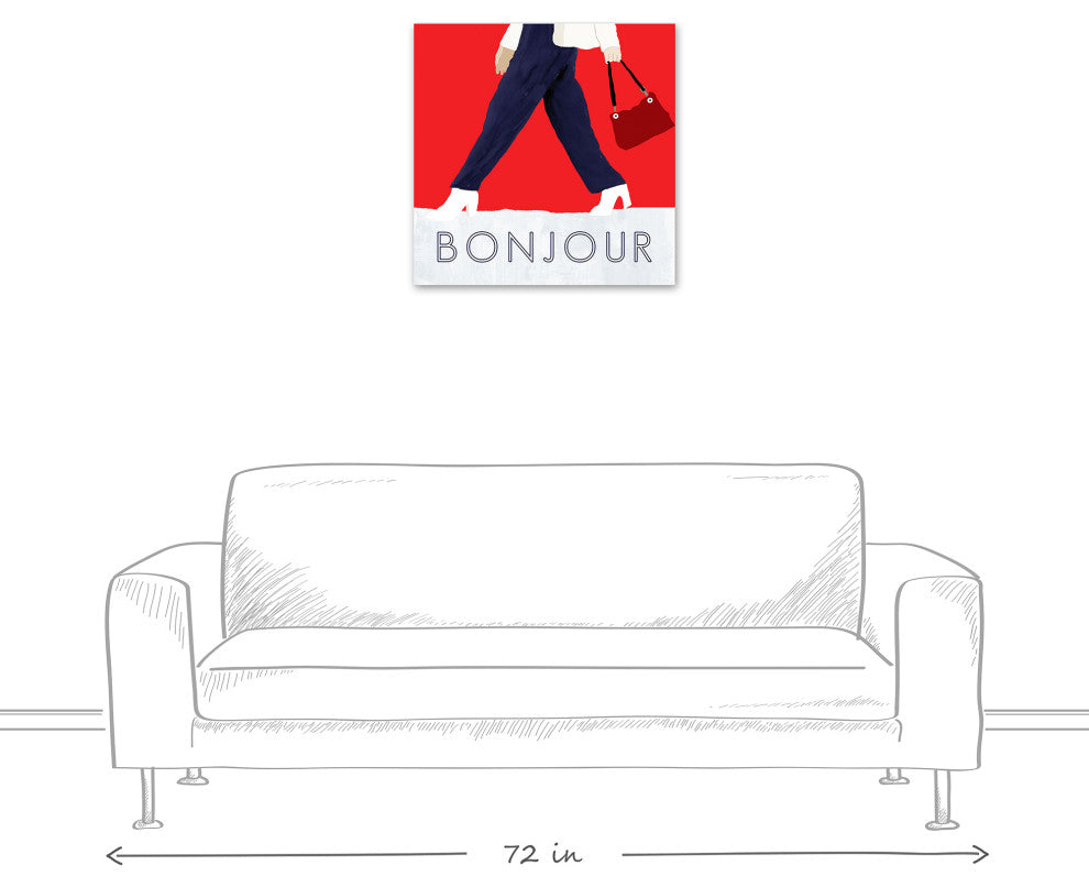 Bonjour 24x24 Canvas Wall Art