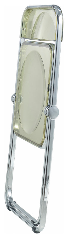 LeisureMod Lawrence Acrylic Folding Chair With Metal Frame