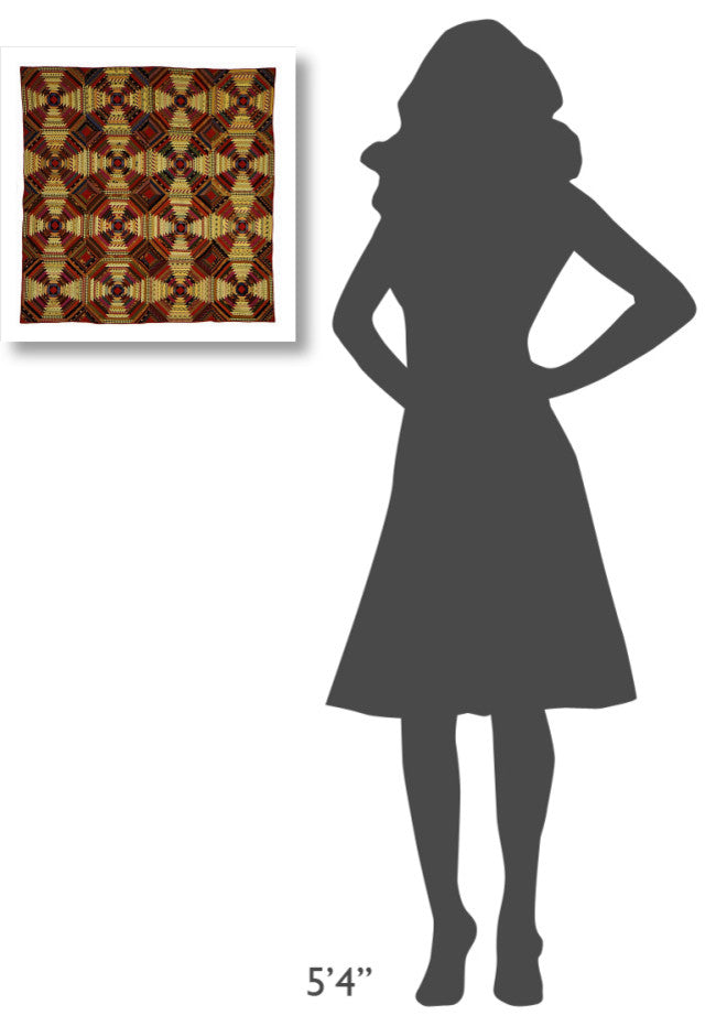 "Quilt, 'Log Cabin' Pattern, 'Pineapple' variation" Paper Art, 20"x20"