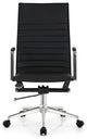 Set of 2 High Back Home Office Chair Upholstered PU Leather Armchair, Black