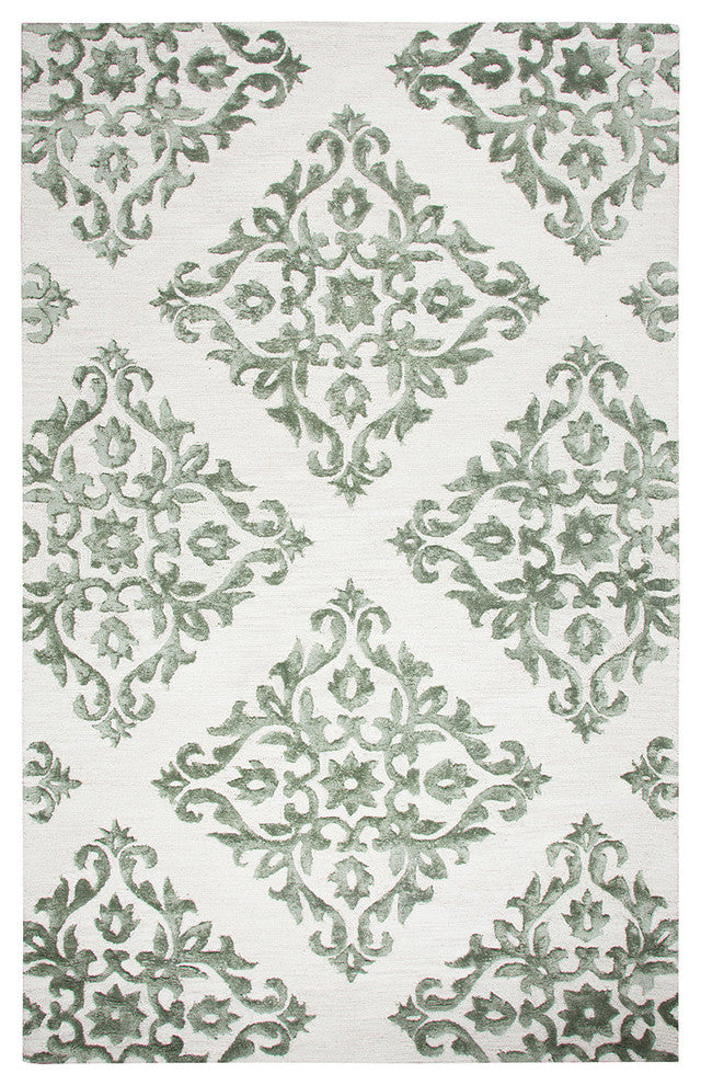 Eden Harbor EH110A Light Gray Ornamental Area Rug, Rectangular 5'x8'
