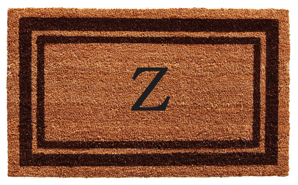 Burgundy Border 18"x30" Monogram Doormat, Letter S