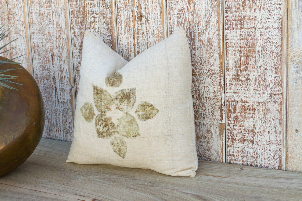 Avika Leaf Printed Organic Silk Pillow
