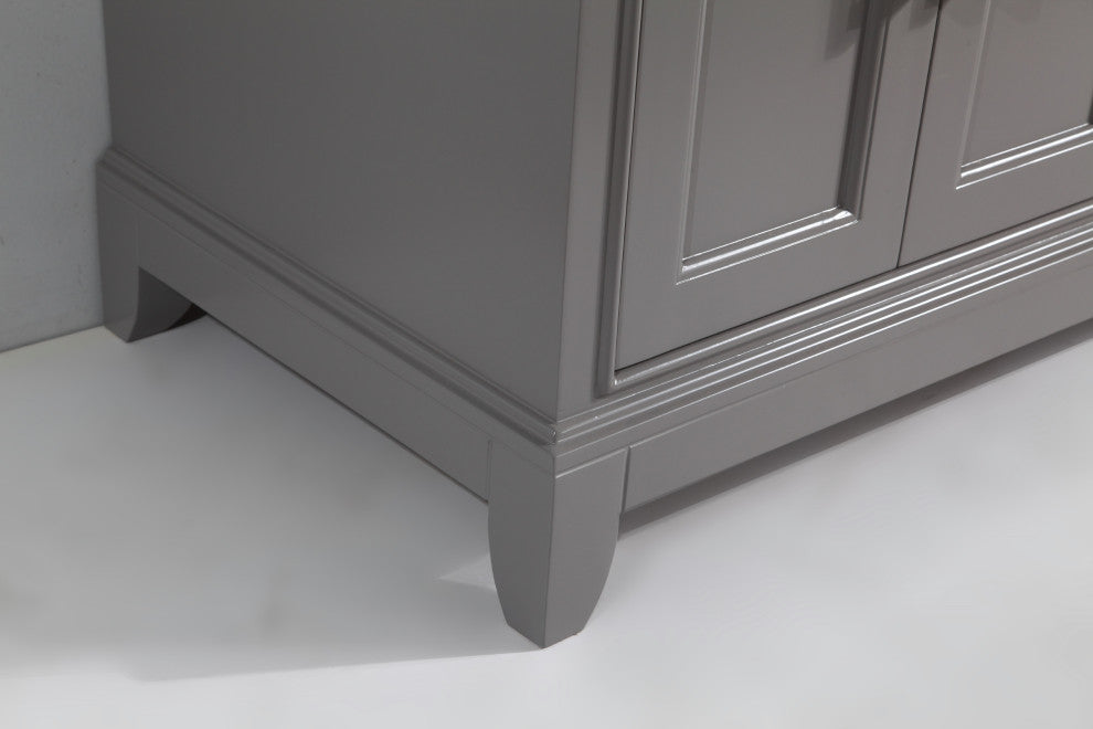 Vanity Art Vanity Set With White Stone Top, 60", Gray, Standard Mirror