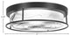 18" 4-Light Flush Mount Light, Matte Black, Onyx Swirl Glass