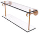 Clearview 22" Two Tiered Glass Shelf with Twisted Accents, Brushed Bronze