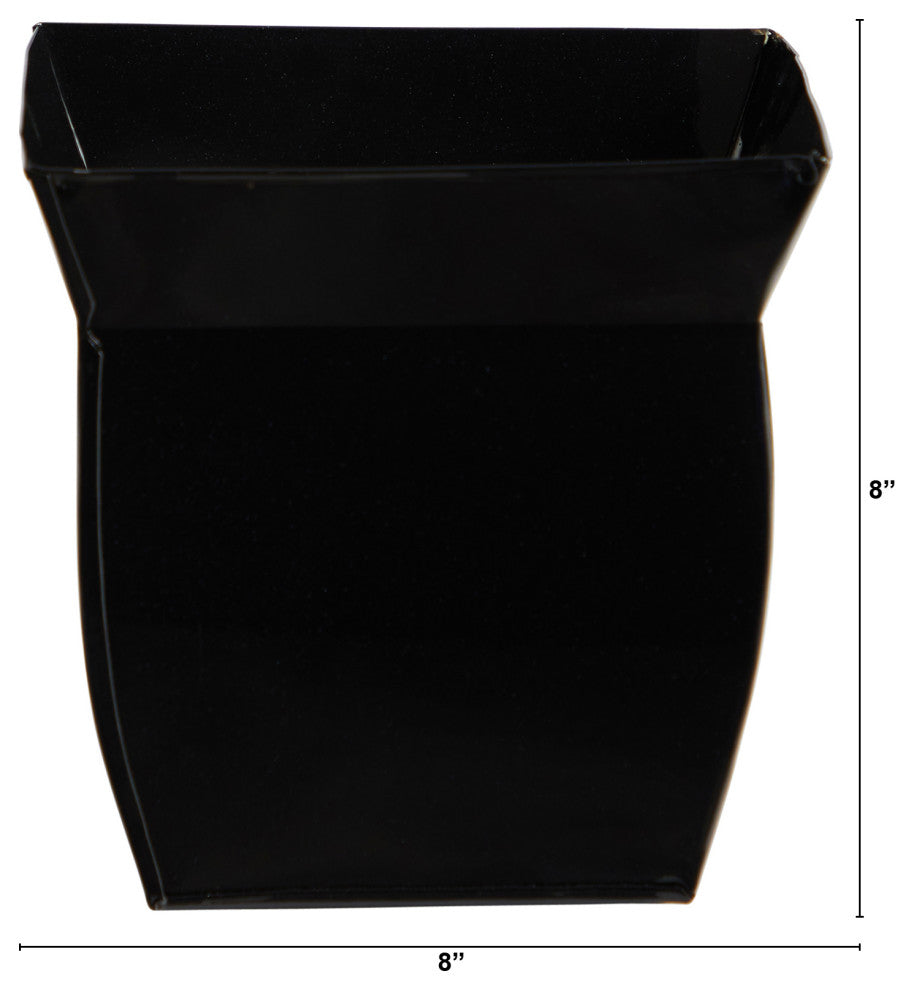 8" Fluted Metal Square Planter