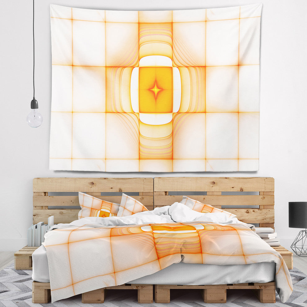 Yellow Thermal Infrared Visor Abstract Wall Tapestry, 80"x68"