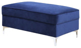 Acme Bovasis Ottoman Blue Velvet