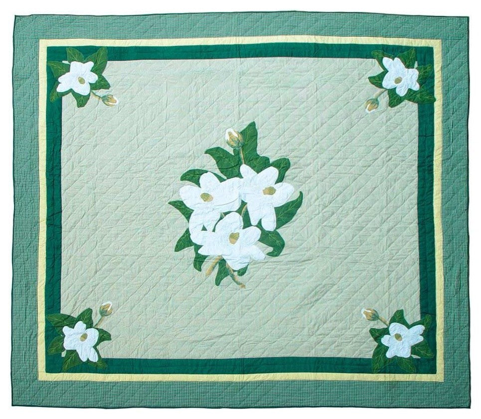 Magnolia Blossoms Quilt Twin 65"X85"