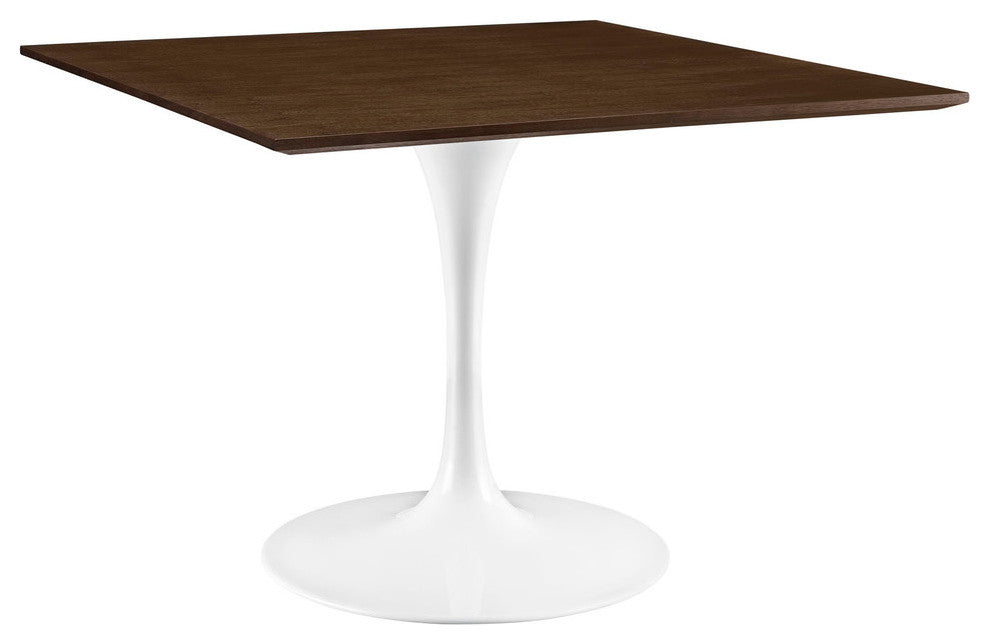 Modern Urban Contemporary Walnut Dining Table, Walnut Steel Wood