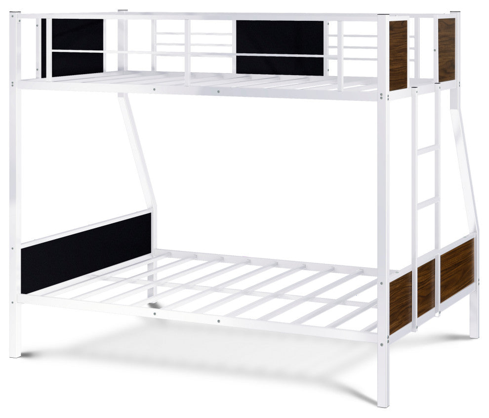 Jackson Full Twin Bunk Bed In Powder Coating White Color