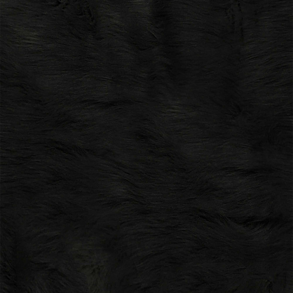5' x 7' Black Faux Cowhide Area Rug