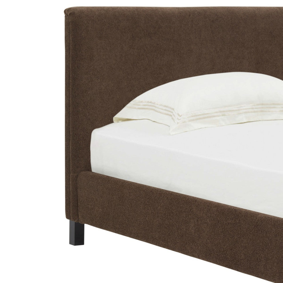 Safavieh Couture Finney Upholstered Bed, Dark Brown, King