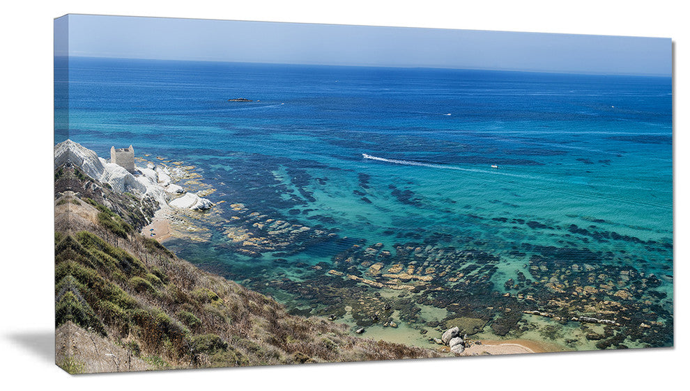 "White Tip Agrigento in Sicily Italy" Landscape Wall Art, 32"x16"