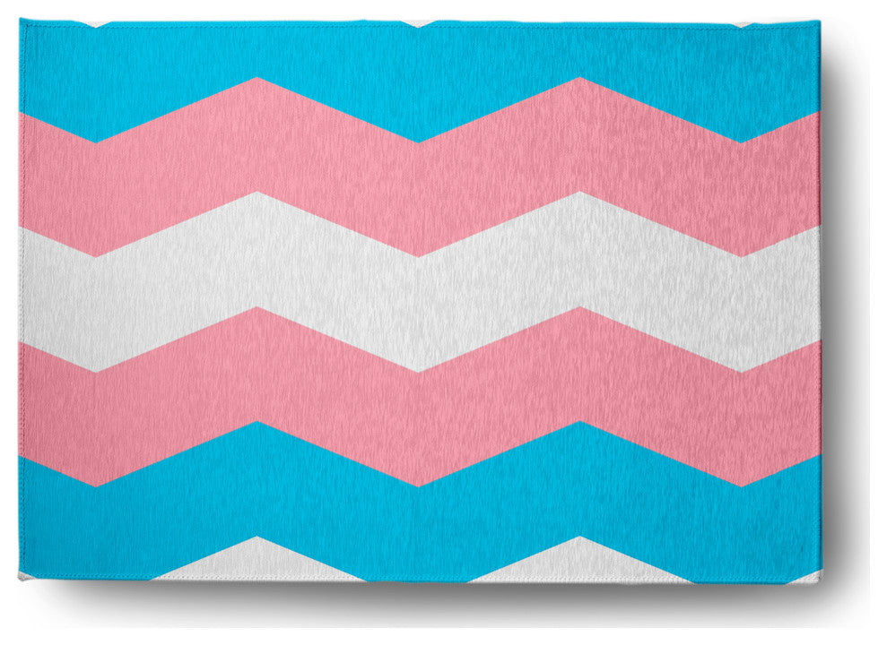 Transgender Chevron Chenille Rug, Transgender Chevron, 5'x7'