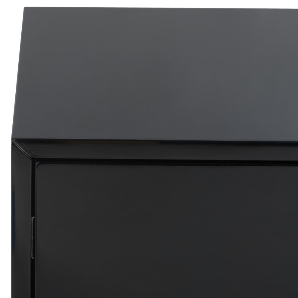 Safavieh Couture Lucian 3-Drawer Side Table, Black/Brass