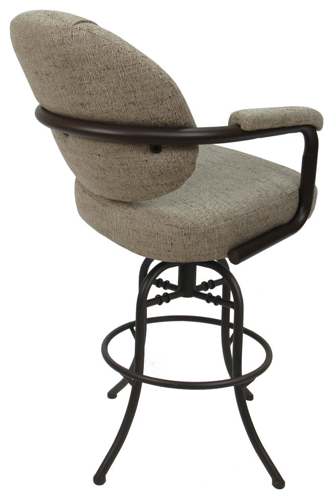 Swivel Tilt Metal Counter 26" 30" Bar Stool M-70, Hemsath Driftwood - Brown, 26"
