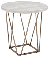 Rowyn Faux Marble Top End Table