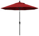 9' Matted Black Collar Tilt Lift Fiberglass Rib Aluminum Umbrella, Pacifica, Red