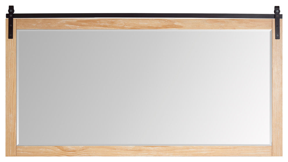 Cortes Rectangular Wall Mount Mirror, Weathered Pine, 72"