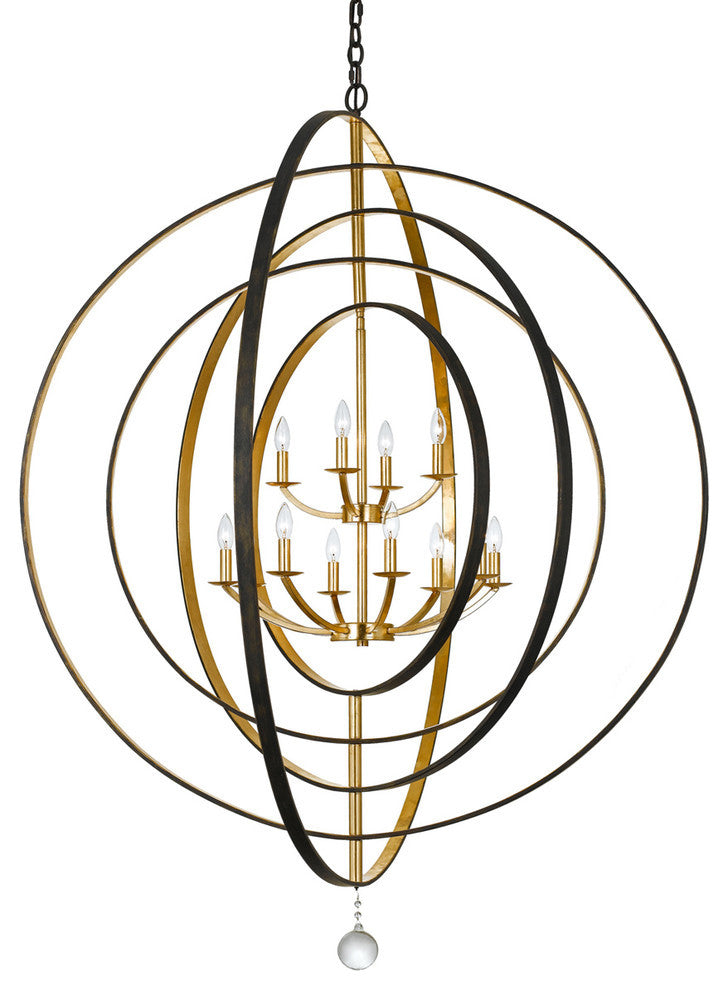 Luna 12-Light Chandelier, English Bronze With Antique Gold